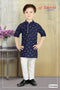 100% Cotton Navy Blue Kurta for Boys | Momento Fashions