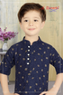100% Cotton Navy Blue Kurta for Boys | Momento Fashions