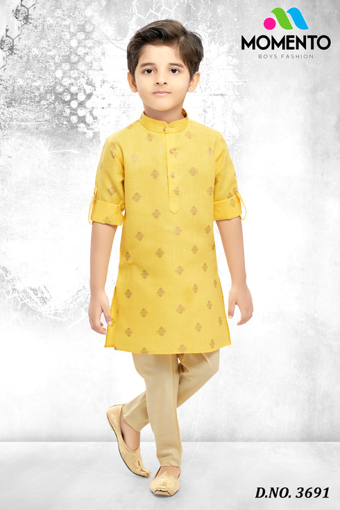 Stylish Gold Kurta for Boys | Momento Fashions