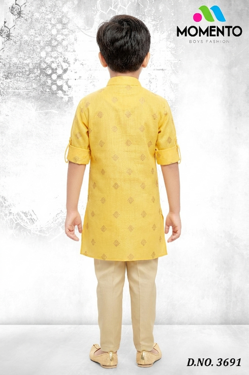 Stylish Gold Kurta for Boys | Momento Fashions