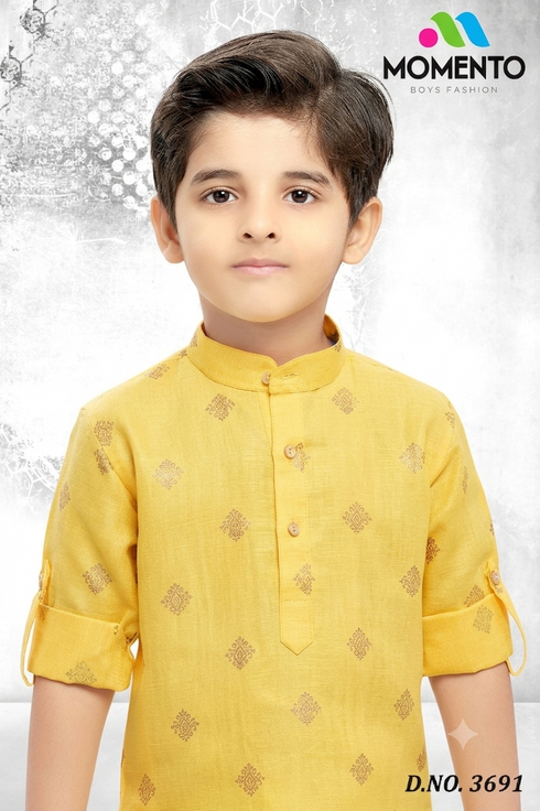 Stylish Gold Kurta for Boys | Momento Fashions