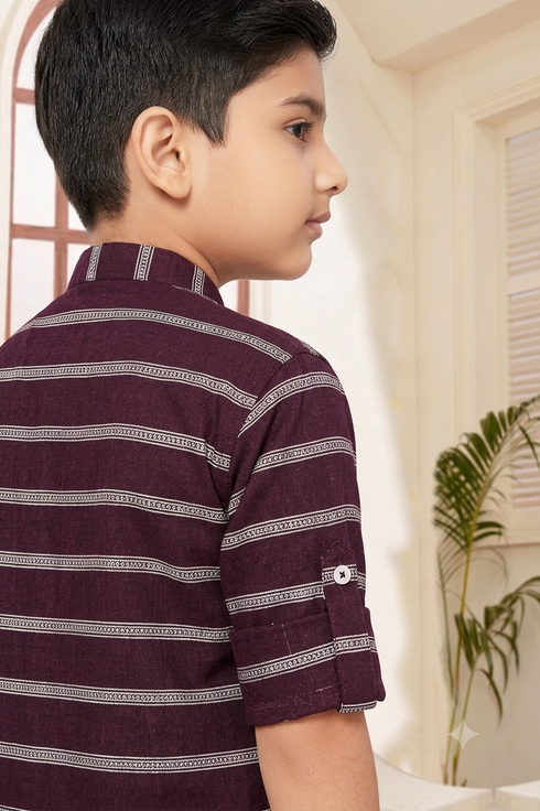 100% Cotton Maroon Kurta for Boys | Festive Wear