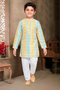Momento Fashions Boys Ikat Pattern Printed Cotton Kurta Pajama Set