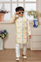 Momento Fashions Boys Chevron Printed Cotton Kurta Pajama Set