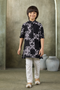 Momento Fashions Boys Abstract Printed Cotton Kurta Pajama Set