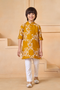 Momento Fashions Boys Block Printed Cotton Kurta Pajama Set
