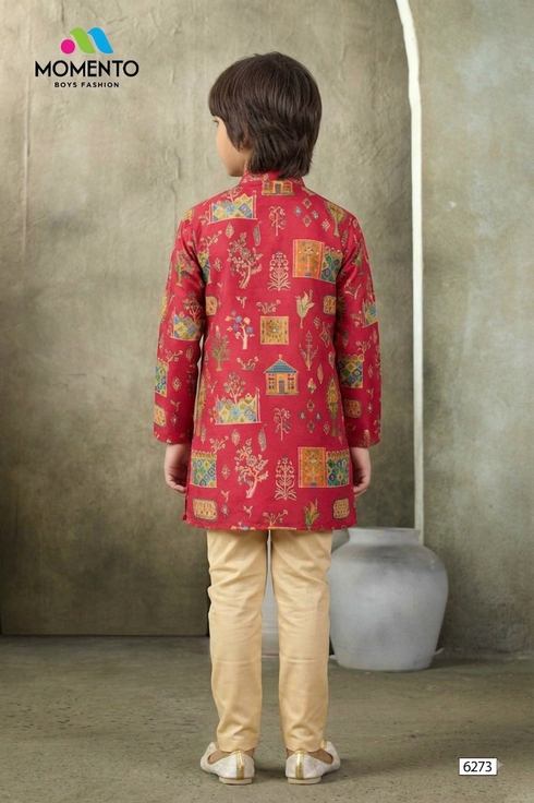 Red Boys Kurta | Festive & Wedding Ethnic Wear – Momento Fashions