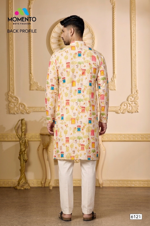 Men's Off White Ethnic Wear | 100% Cotton | Momento Fashions