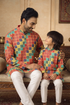 Red Checkered Father Son Combo | 100% Cotton | Momento Fashions