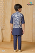 Navy Blue Kurta with Jacket | 100% Cotton | Momento Fashions
