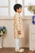 Momento Fashions Boys Abstract Ikat Printed Cotton Kurta Pajama Set