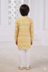 Momento Fashions Boys Yellow Printed Cotton Kurta Pajama Set