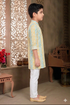 Momento Fashions Boys Ikat Pattern Printed Cotton Kurta Pajama Set