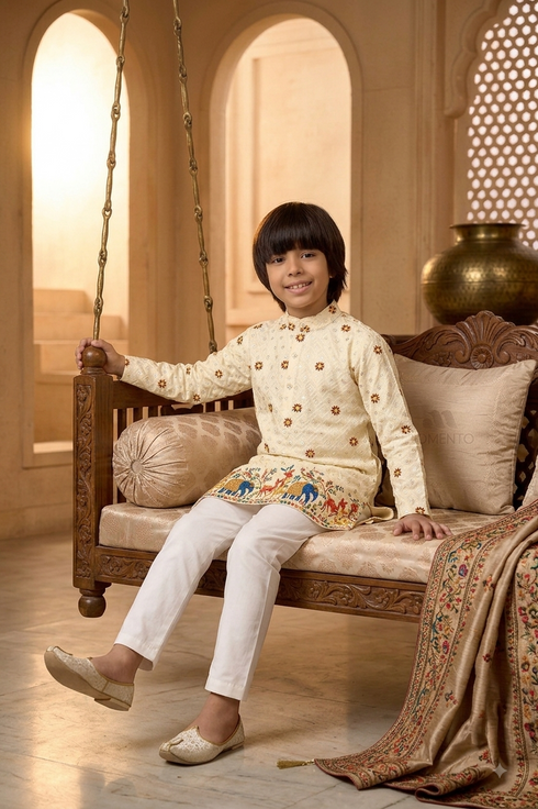 Off White Ethnic Wear for Festivals & Weddings | Momento Fashions