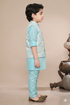 Momento Fashions Boys Kurta Pajama Set with Geometric Jacquard Printed Jacket