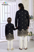 Father Son Matching Outfit | Black Cotton | Momento Fashions