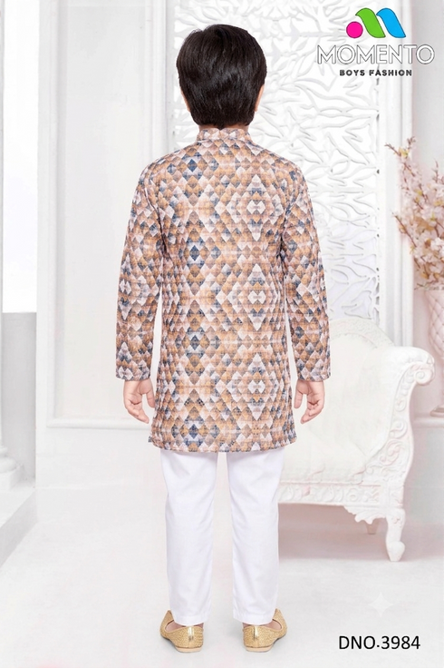 Designer Multicolor Kurta for Boys | 100% Cotton