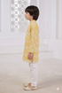 Momento Fashions Boys Yellow Printed Cotton Kurta Pajama Set
