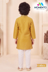 Kids Yellow Cotton Kurta Pyjama Set | Traditional Ethnic Wear
