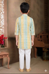 Momento Fashions Boys Ikat Pattern Printed Cotton Kurta Pajama Set