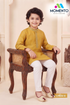 Kids Yellow Cotton Kurta Pyjama Set | Traditional Ethnic Wear