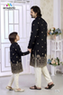 Father Son Matching Outfit | Black Cotton | Momento Fashions