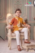 Kids Mustard Yellow Kurta Pyjama Set | Patchwork Print & White Trousers
