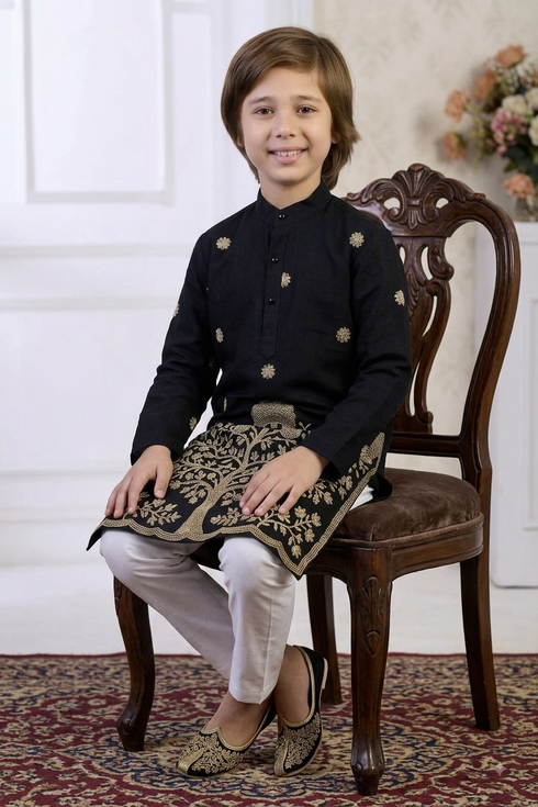 Black Traditional Wear | 100% Cotton | Momento Fashions
