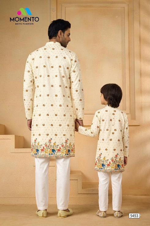 Off White Matching Kurta Set for Father & Son | Momento Fashions