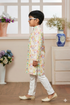 Momento Fashions Boys Chevron Printed Cotton Kurta Pajama Set