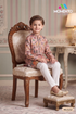 Kids Pink Printed Kurta Pyjama | Heritage Ethnic Wear for Boys
