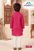 Boys Magenta Pink Kurta Pyjama | Cotton Traditional Indian Wear