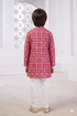 Momento Fashions Boys Pink Printed Cotton Kurta Pajama Set