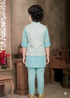 Momento Fashions Boys Kurta Pajama Set with Geometric Jacquard Printed Jacket