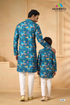 Momento Fashions Father Son Kurta Set | Dark Blue Cotton Ethnic Wear