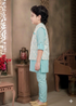 Momento Fashions Boys Kurta Pajama Set with Geometric Jacquard Printed Jacket