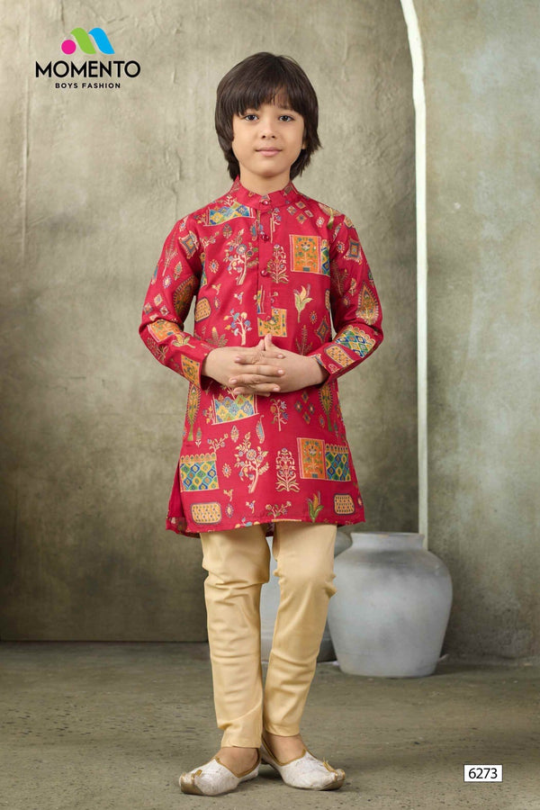 Red Boys Kurta | Festive & Wedding Ethnic Wear – Momento Fashions