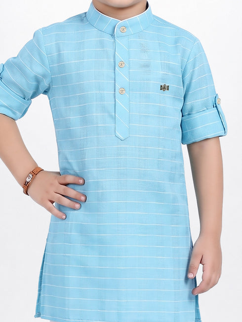Boys Sky Blue Ethnic Kurta Pyajama | 100% Cotton Festive Wear