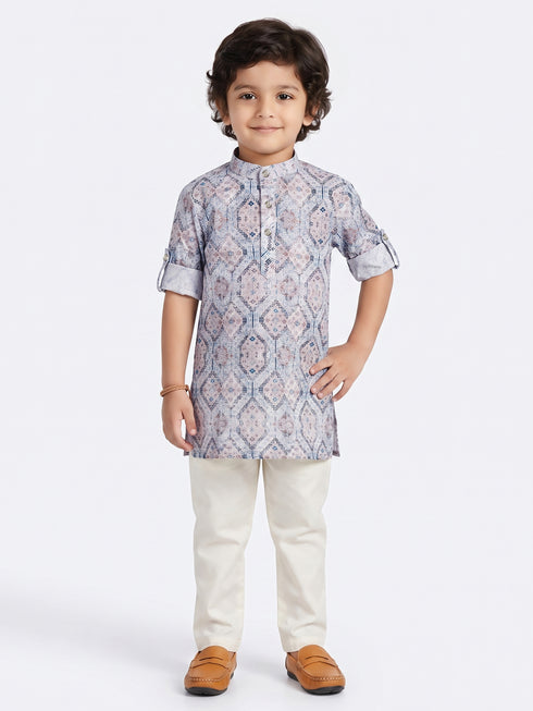 Grey Boys Kurta Pyajama Set | Comfortable Cotton Ethnic Wear