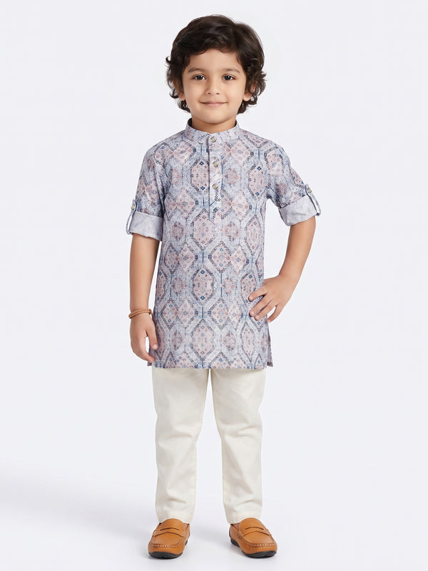 Grey Boys Kurta Pyajama Set | Comfortable Cotton Ethnic Wear