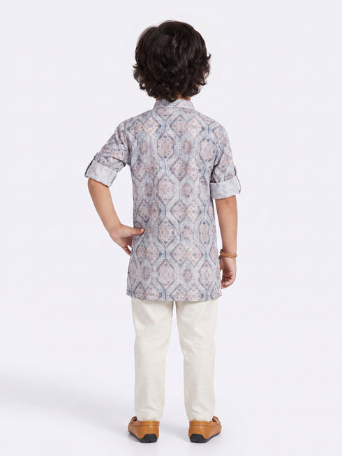 Grey Boys Kurta Pyajama Set | Comfortable Cotton Ethnic Wear