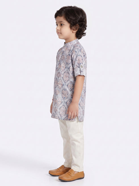 Grey Boys Kurta Pyajama Set | Comfortable Cotton Ethnic Wear