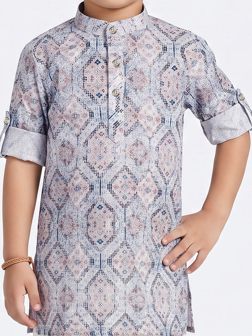 Grey Boys Kurta Pyajama Set | Comfortable Cotton Ethnic Wear