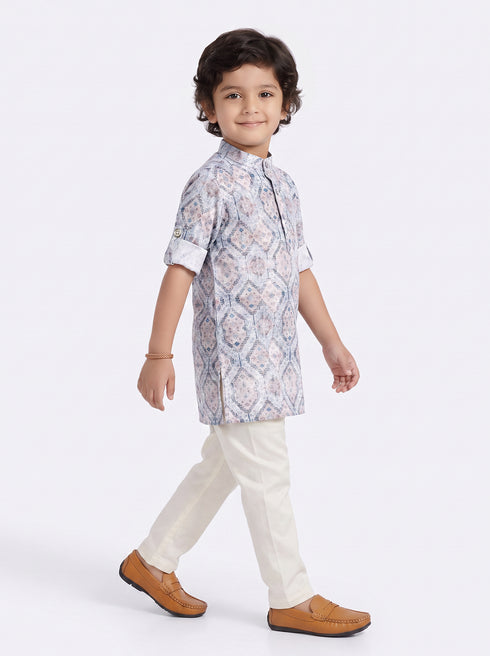 Grey Boys Kurta Pyajama Set | Comfortable Cotton Ethnic Wear