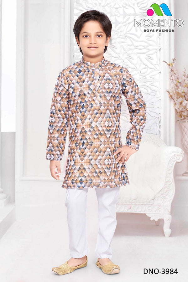 Designer Multicolor Kurta for Boys | 100% Cotton