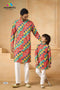 Red Checkered Father Son Combo | 100% Cotton | Momento Fashions