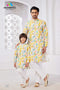 Father Son Matching Outfit | Blue & Yellow Floral | Momento Fashions