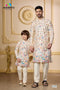White Floral Father Son Combo | 100% Cotton | Momento Fashions