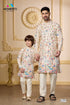 White Floral Father Son Combo | 100% Cotton | Momento Fashions