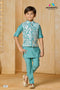 100% Cotton Sea Green Kurta with Jacket | Momento Fashions